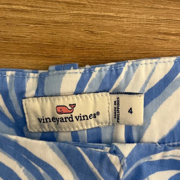 Vineyard Vines Womens Blue White Swirl Print 3.5" Chino Shorts Sz 4 Beach Resort - Picture 3 of 7